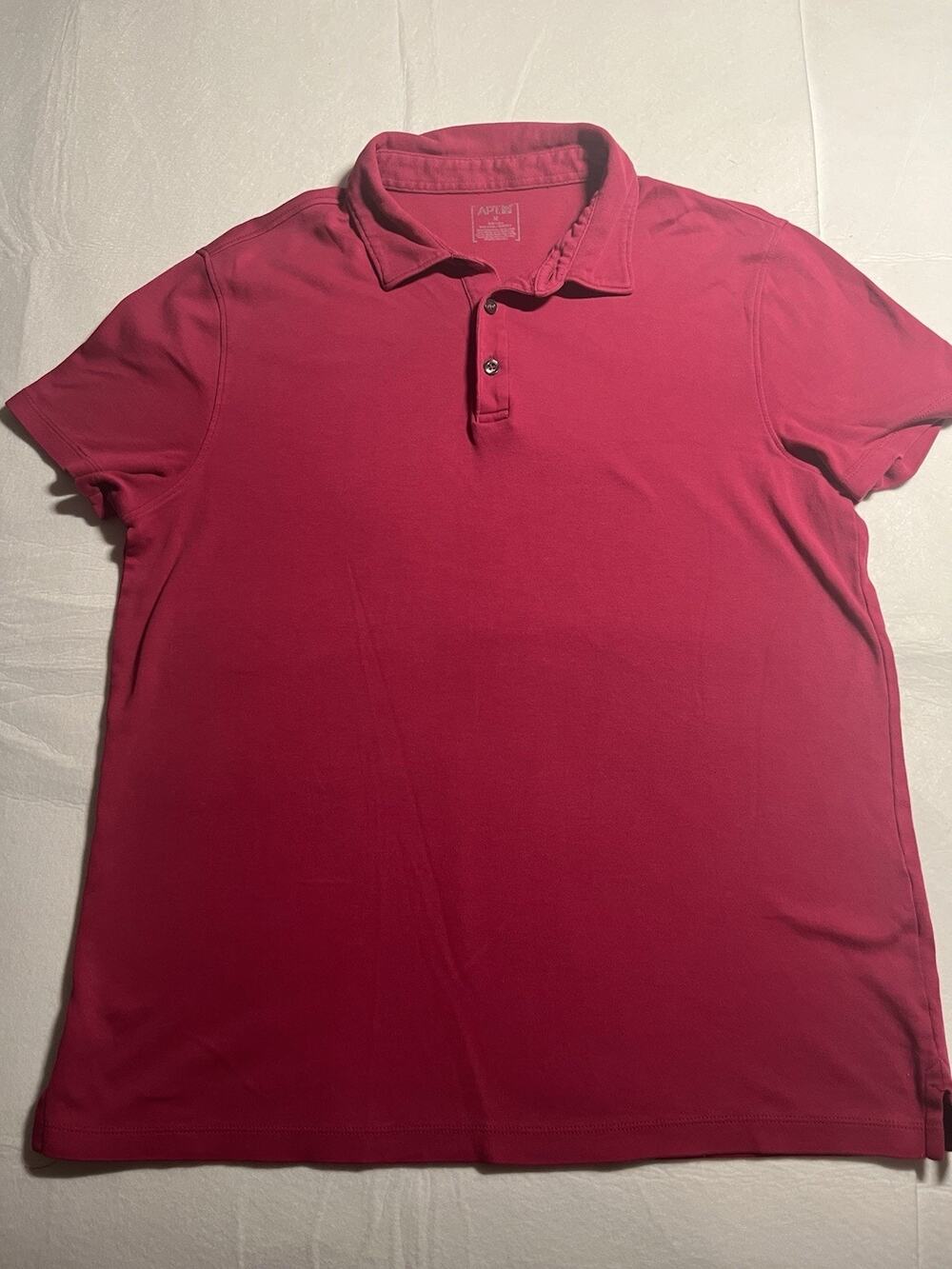 Apt. 9 Men’s Polo Shirt Medium Red Burgundy 100% Cotton Short Sleeve Casual